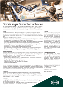 Cimbria søger Production technician