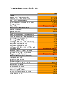Tentative Zackenberg price list 2016