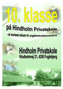 Folder 10. klasse - Hindholm Privatskole