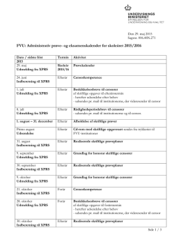 Administrativ prøve- og eksamenskalender for skoleåret 2015/2016