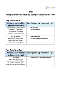 Mål fra FFM - matematik og samfundsfag