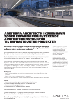 arkitema architects i københavn søger erfaren projekterende arkitekt