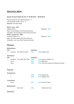 08 2015 DKK Varde Resultatliste