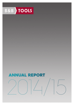 B&B TOOLS Annual Report 2014/2015