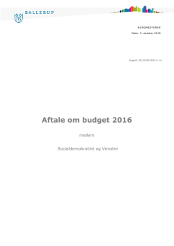 Aftale om budget 2016