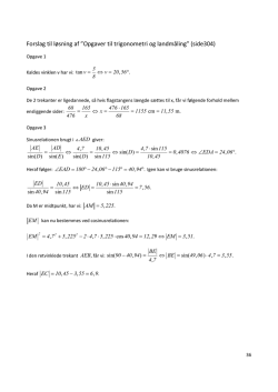 Forslag til løsning af ”Opgaver til trigonometri og landmåling” (side304)