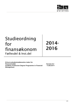 Studieordning for finansøkonom 2014- 2016