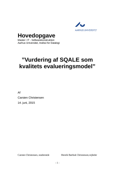 Vurdering af SQALE som kvalitets evalueringsmodel