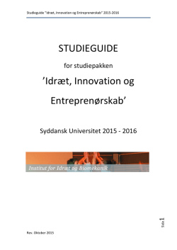 Studieguide - studiepakke Idræt, Innovation og Entreprenørskab