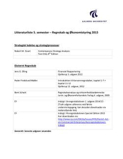 Litteraturliste 5. semester – Regnskab og Økonomistyring 2015
