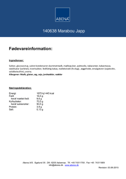 140638 Marabou Japp Fødevareinformation: