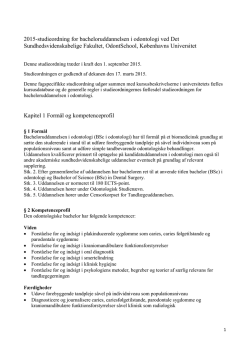 2015-bachelorstudieordning - Det Sundhedsvidenskabelige Fakultet