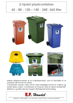 2-hjulet plastcontainer 60 - 80 - 120 – 140 - 240