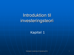 Investering - Kap 1. Grundlag