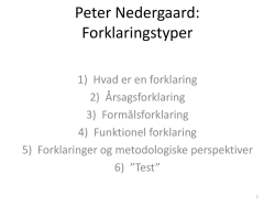 Forklaringstyper - Peter Nedergaard