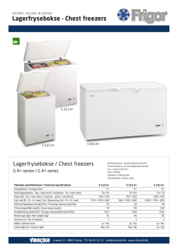 Lagerfrysebokse - Chest freezers