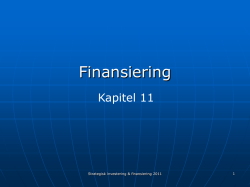 Investering - Kap 11. Finansiering