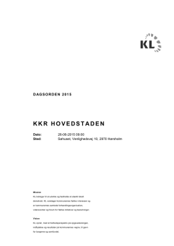 Dagsorden til møde i KKR Hovedstaden 26-06-2015