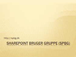 2015-10-30 - SharePoint Bruger Gruppe (SPBG)