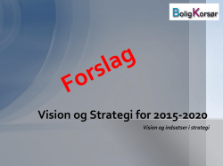 Vision og Strategi for 2015-2020