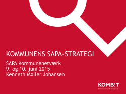 En SAPA-strategi for kommunen af Kenneth Møller Johansen