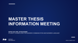 Master thesis information meeting - Studerende