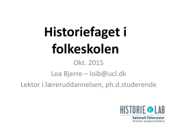 Loa Bjerre - Historiefaget i folkeskolen