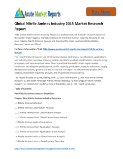 Global Nitrile Amines,- Industry Trends,Market Size, Segments, Growth Prospects: Acute Market Reports
