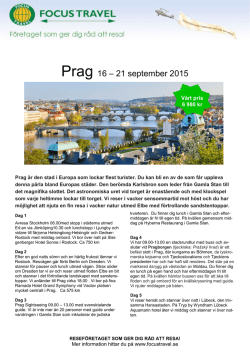 Prag 16 – 21 september 2015