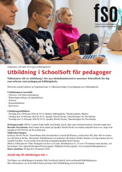 Utbildning i SchoolSoft för pedagoger