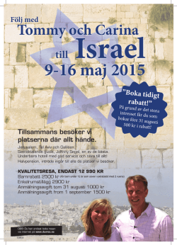 ISRAEL 9-16 maj 2015
