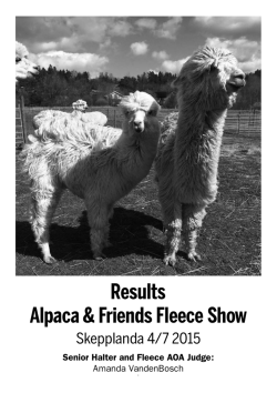 Results Alpaca & Friends Fleece Show