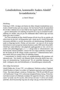 Lotsdirektören, kommedör Anders Almlöf levnadshistoria.1