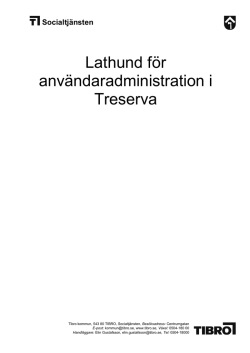 Lathund för användaradministration i Treserva