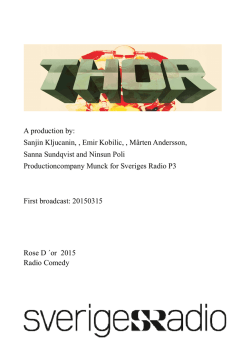 THOR Radio Rose D´or 2015 Rado Comedy Sveriges Radio