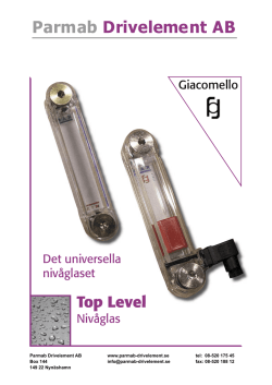 Top Level - nivåglas - Parmab Drivelement AB