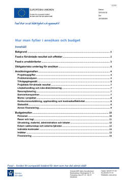 Anvisningar till utlysning, ansökan och budget - Svenska ESF
