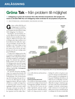 Gröna Tak – från problem till möjlighet - Systemlösningar