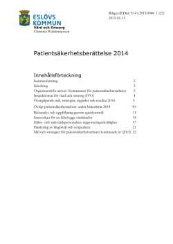 09a Patientsäkerhetsberättelse 2014