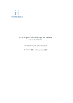 årsrapporter 2013 - Interpeace Sweden