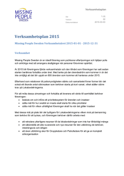Verksamhetsplan2015 - Missing People Sweden