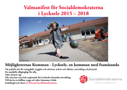Valmanifest för Socialdemokraterna i Lycksele 2015 – 2018
