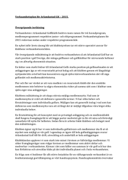 Verksamhetsplan för Arlandastad GK – 2015