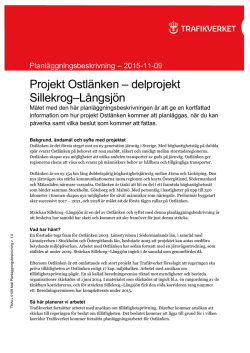 Projekt Ostlänken – delprojekt Sillekrog–Långsjön