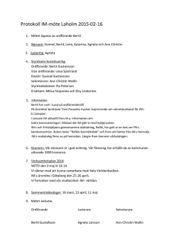 Protokoll IM-möte Laholm 2015-02-16