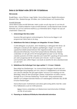 Dela & Lär Rådet möte 2015-04-15 Eskilstuna