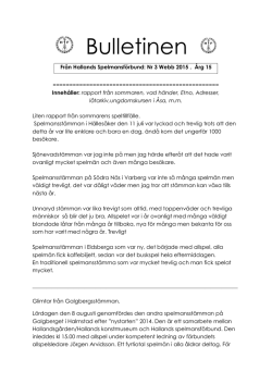 Bulletin no 3 2015 - Hallands Spelmansförbund
