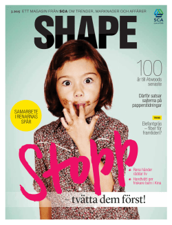 SV SCA magazine SHAPE 3 2015 Handhygien