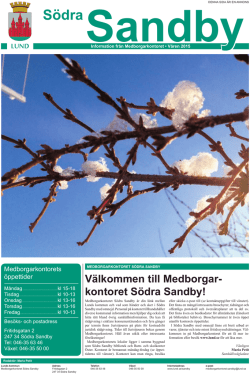 Sandby nyhetsbrev våren 2015