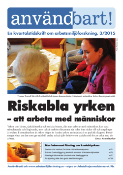 Nytt #3 2015 - arbetsmiljöforskning.se